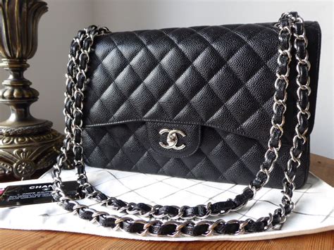 chanel jumbo caviar silver|Chanel Classic Double Flap Quilted Caviar Silver.